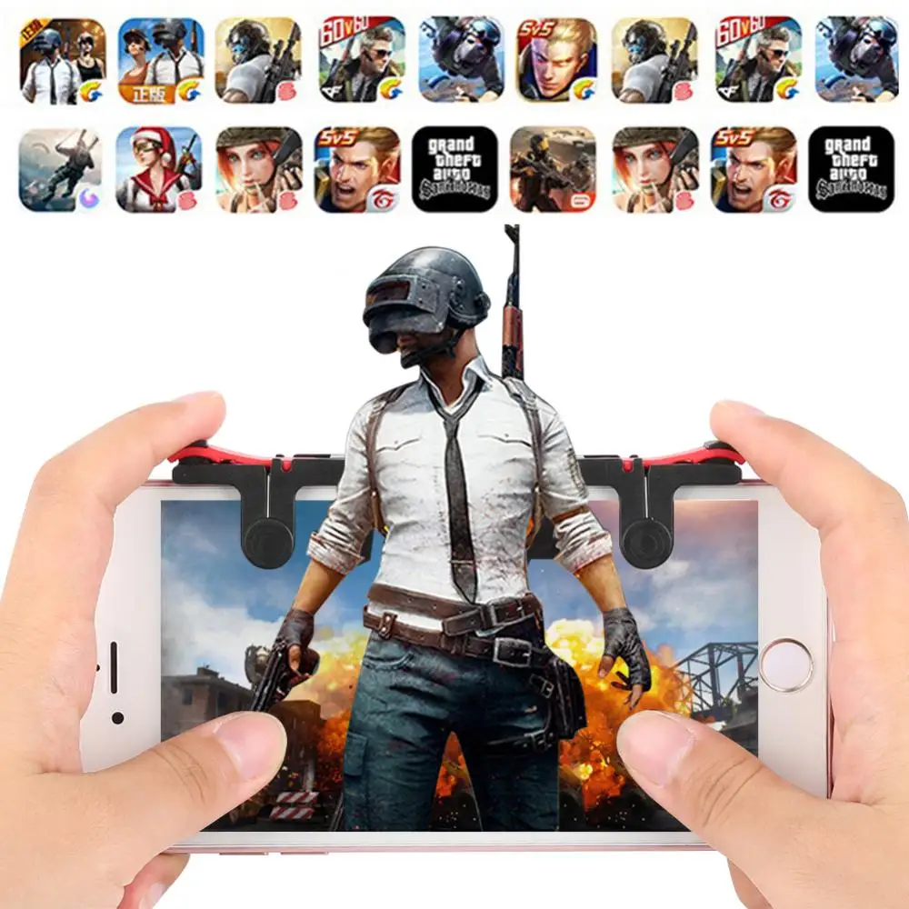 Joystick Accessories D9 Mobile Phone Gaming Trigger Fire Button Shooter Gamepad For PUBG Fire Shooting Aim Key L1R1 Controller