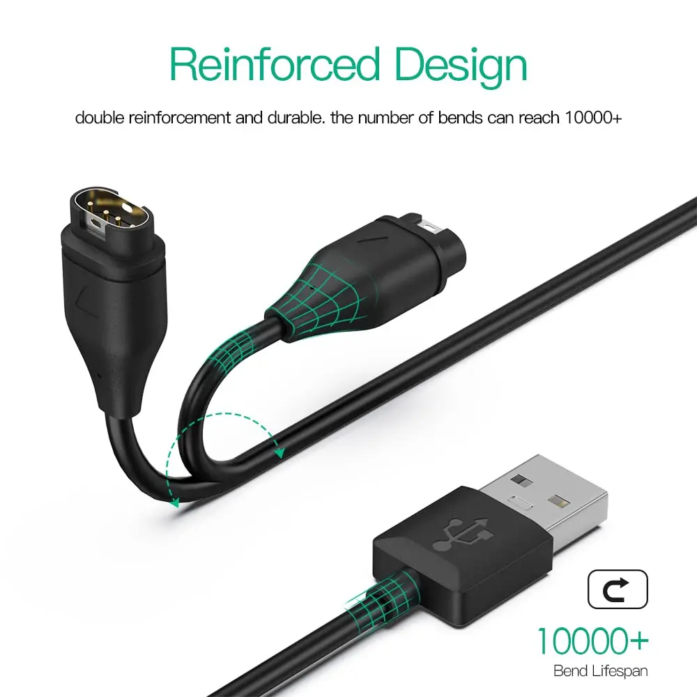 Charger Cable for Garmin Fenix 7/6/5 Venu 3 3S 2S SQ2 Vivoactive 5/4/4s/Epix Pro/Instinct 2s/2x/Enduro 2/Swim2/Quatix 5/Tactix 7