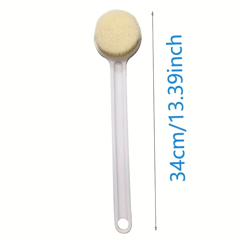 Long Handle Shower & Body Cleaning Brush with Soft Bristles - Non-Slip Grip, Back Scrubber for Adults & Elderly, Bath/Shower Aid