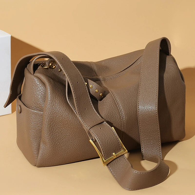 

High Quality Soft Leather Women Handbags Female Leisure Shoulder Crossbody Bag Fashion Purses Luxury Large Capacity Tote Bag