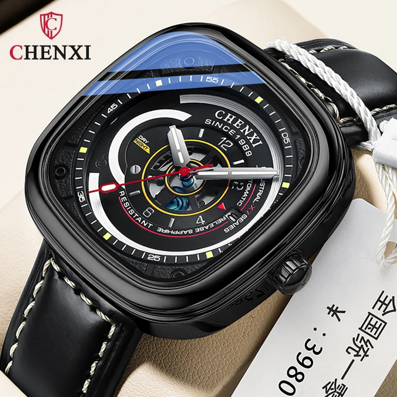 Stainless Steel Male Fashion Mechanical Wristwatch For Boys Luminous Luxury Watch Fashion Man Watches Square Sport Hand Clockk