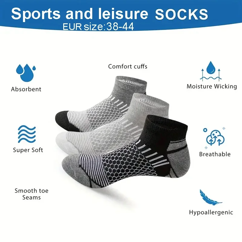 Athletic Socks Men's Ankle Socks Running Cycling 6 Pairs