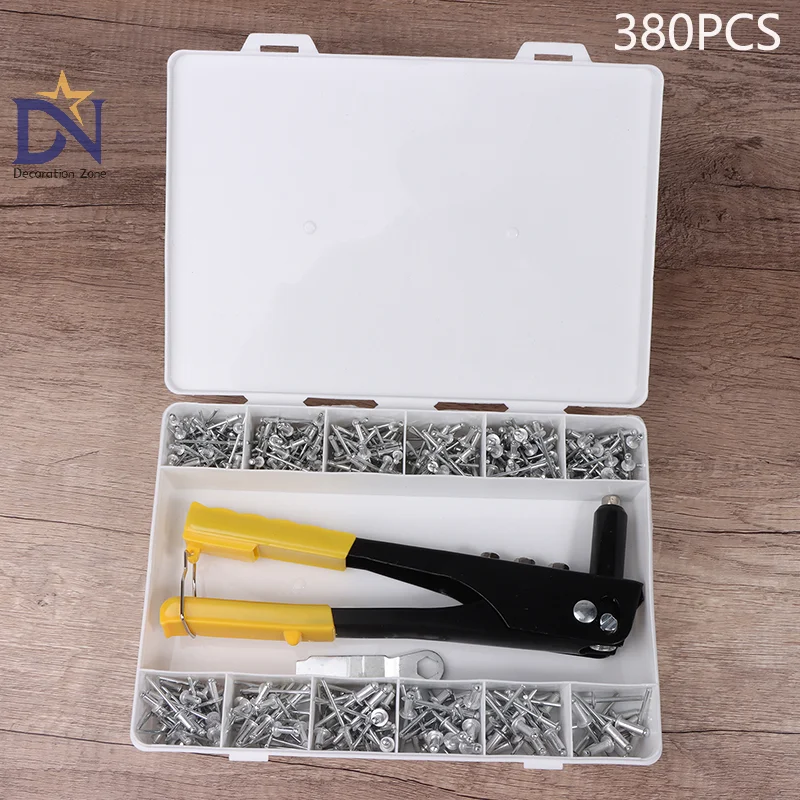 

380pce сверхмощный клепальный пистолет, ручной клепальный набор, заклепочные щипцы, пистолет, автомобильные инструменты