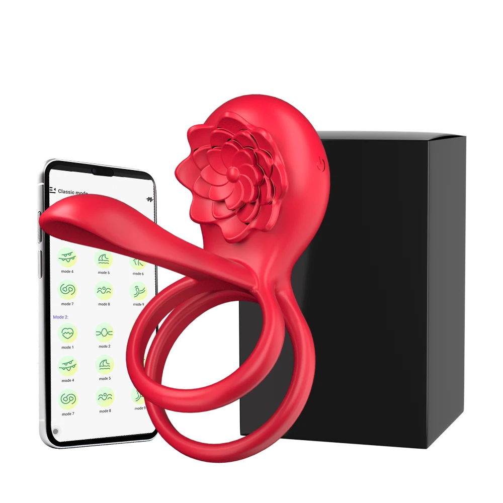 Powerful Penis Sleeve Sucking Stimulator G-spot Female Nipple Clitoral Massager Sex Toy for Couple Rose Penis Cock Ring Vibrator