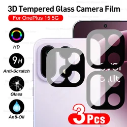 Triple Pack Black Curved Tempered Glass Camera Lens Protectors - OnePlus 15 5G 5G (3PCS Glass)