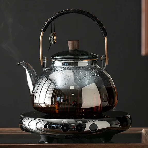 Electric Tea Stove Water Boiler Steamed Kettle Radiant-cooker Tempered panel Waterproof 950ml High borosilicate glass pot oneset