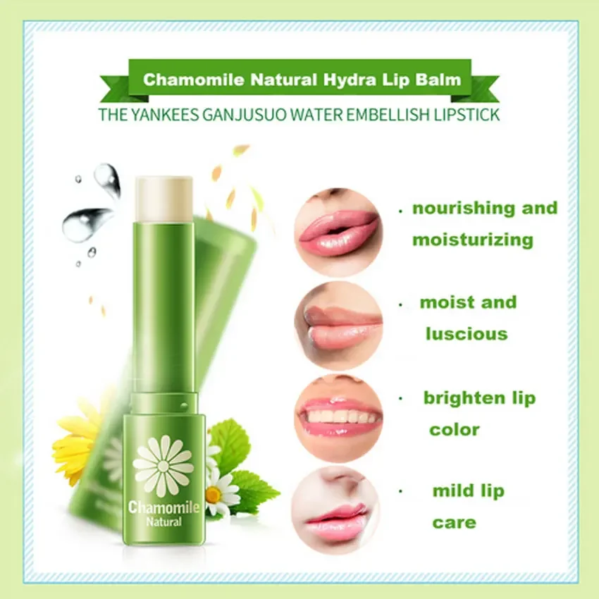 BIOAQUA Beauty & Health Natural Chamomile Moisturizing Lip Balm Repair Lips Wrinkles Fade Lip Lines Lipstick Lip Care Skin Care
