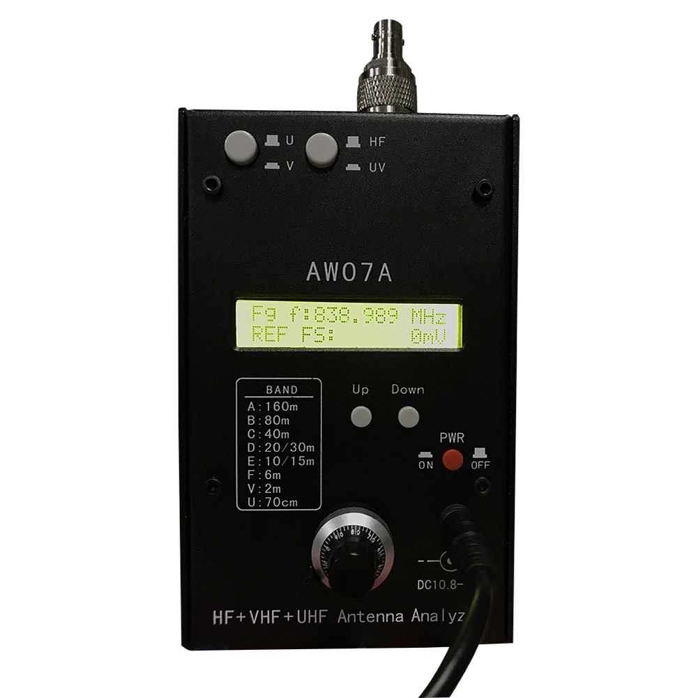 HF VHF UHF AW07A 1.5-490MHZ 160 M SWR 안테나 계량기 테스터, 멀티밴드 안테나 분석기 측정 도구 RF 임피던스 안테나 분석기