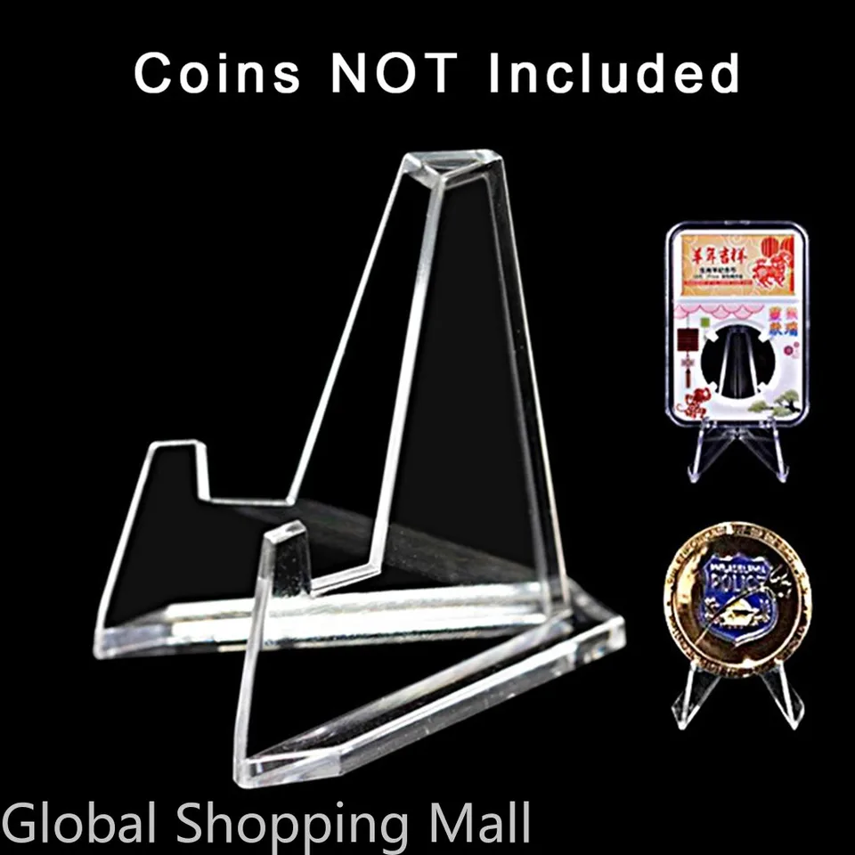 Supporto Espositore Per Monete - 15 Cavalletti Trasparenti In Acrilico | Per Collezioni, Medaglie, Casino