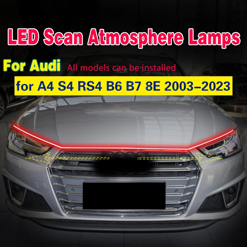 

Universal Auto LED Fog Light Daytime Running Lamp For Audi A4 S4 RS4 B6 B7 8E 2003-2023 Scan Starting Decorative Ambient Lamp