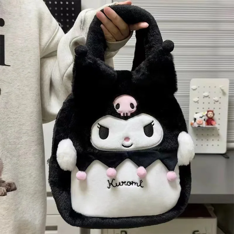2023 New Sanrio Plush Shoulder Bags Kawaii Hello Kitty Crossbody Bags for Women Cute Melody Handbag Birthday Gifts for Girls