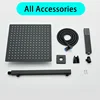 Bathroom Simple Shower Set Rainforest 12 inch Top Spray Concealed Wall Mounted Hot and Cold Mixed Faucet Black Tap with Toggle 2