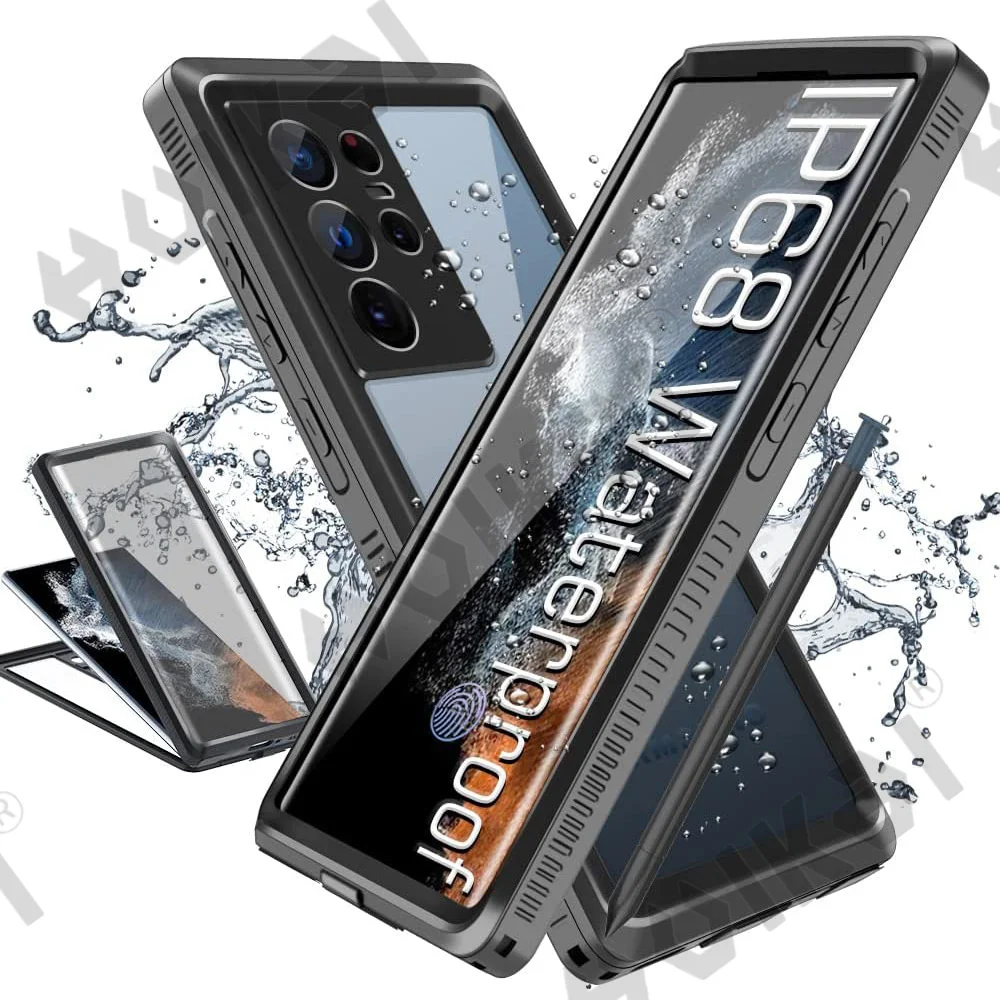 IP68 Shellbox Waterproof Case For Samsung S22 S21 S20 Plus Ultra Note 20 Ultra Shockproof diving Swimming Phone Luxury Cover Fun