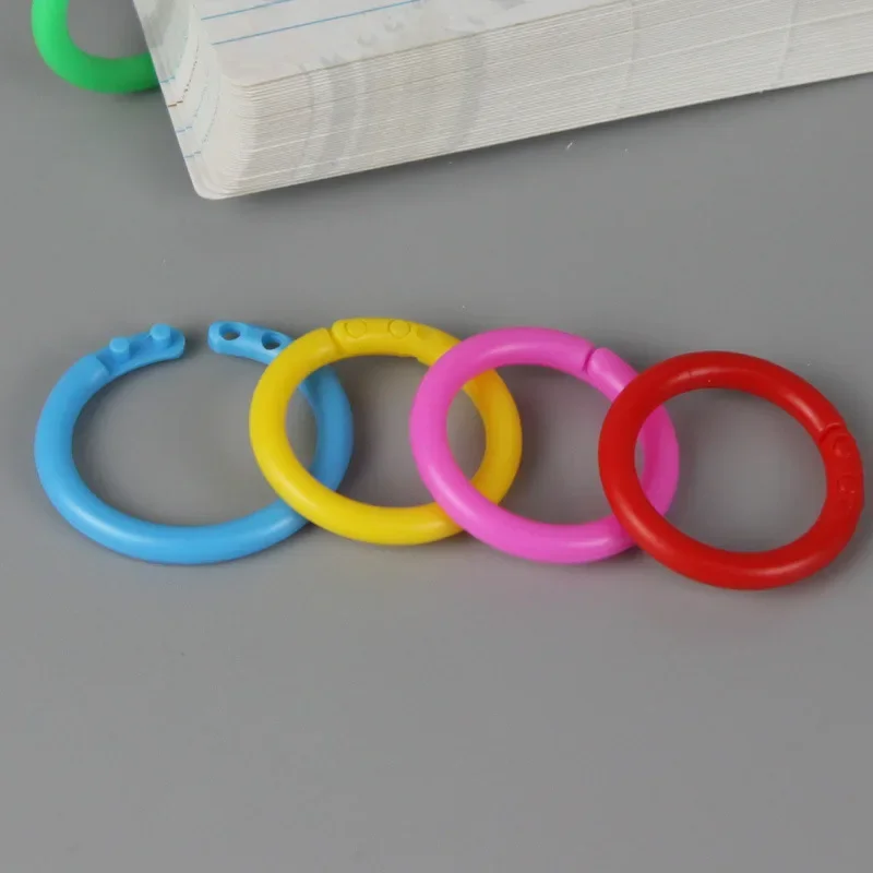 50pcs Plastic Ring Binder Hole Punch DIY Albums Circle Loose-leaf Book Hoops Opening Office Binding Supplies Photo Album