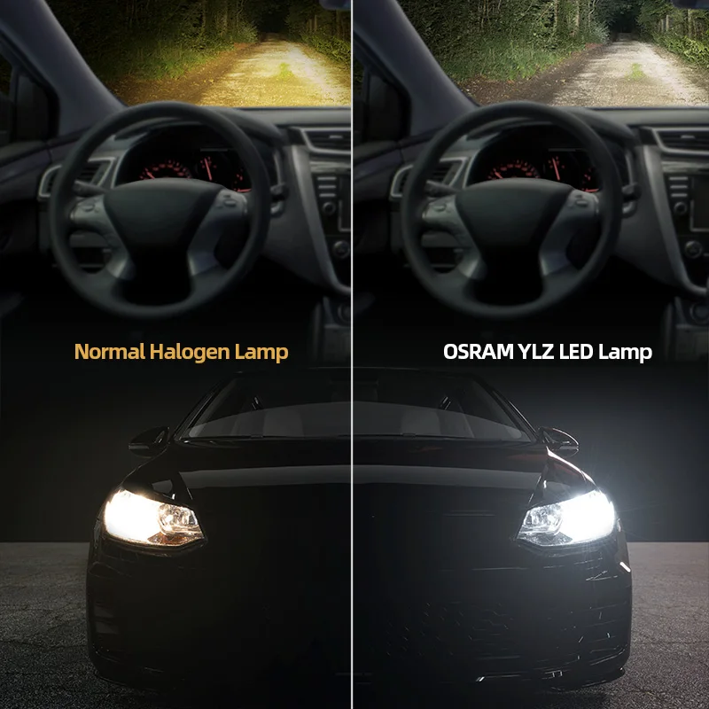 Osram Led H7 H4 H1 Hl Xlz Pro 12v 25w Car Headlight H8 H11 H16 Hir2 Hb3 Hb4  6000k Cool White Automotive Headlights (2 Pcs) - Car Headlight Bulbs(led) -  AliExpress