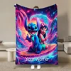 Personalized Custom Name Blanket Disney Stitch Printed Blanket for Sofa Bed Cover Blanket Suitable for Birthday Child Adult Gift 3