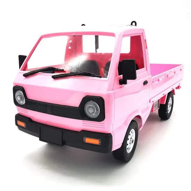Pink WPL D12 RC Truck 1:10 2WD Simulation Drift Brushed Climbing LED Light On-Road Electric Hobby Car Toy For Boys Kids 2