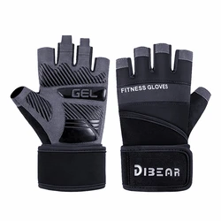 Half Finger Anti-Slip Fitness and Weightlifting Gloves - XL(22-24cm) (Black)
