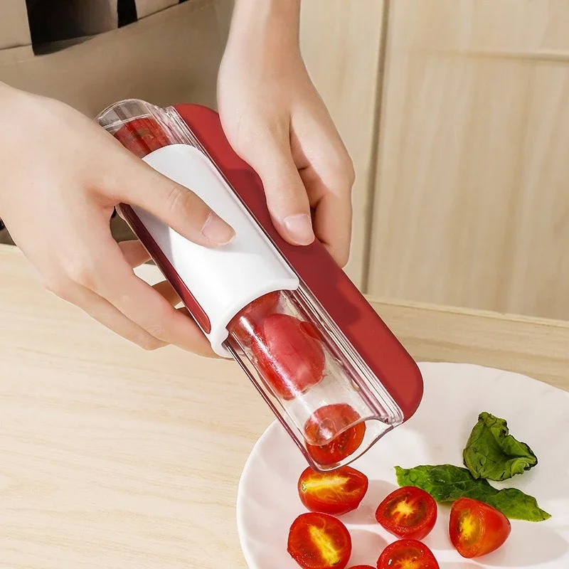 Hot Tomato Slicer Multi-Function Grape Cutter Small Fruit Cutter Grape Kitchen Accessories Cake Decoration Tool Salad Gadget