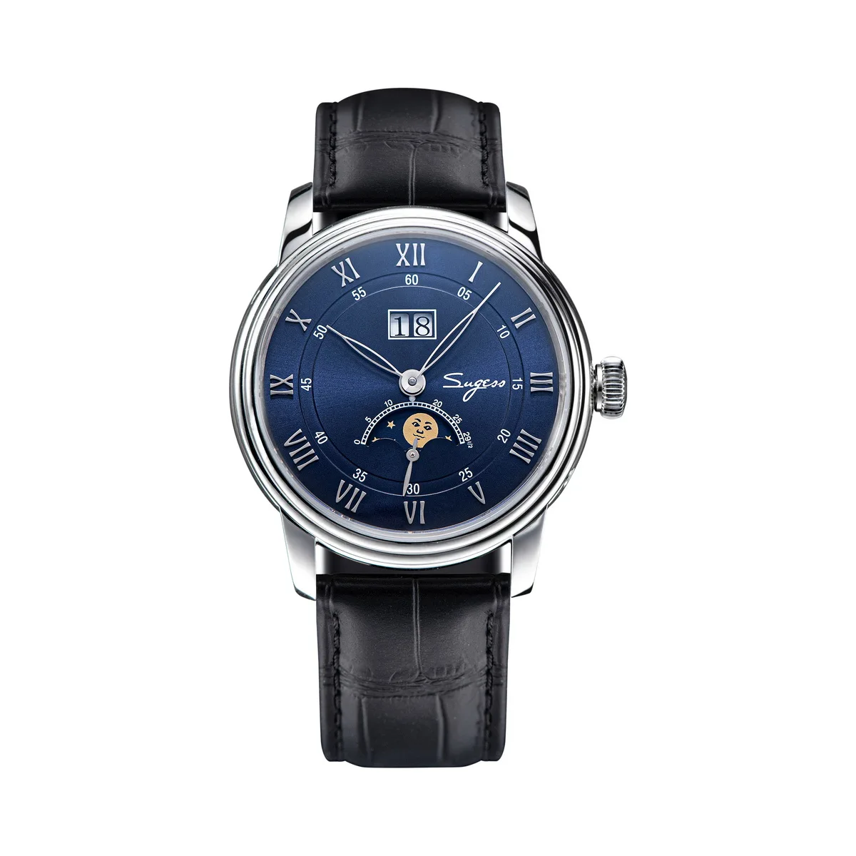 Sugess Moonphase Watch of Men 40mm Automatic Mechanical Wristwatches Seagul - Picture 31 of 33