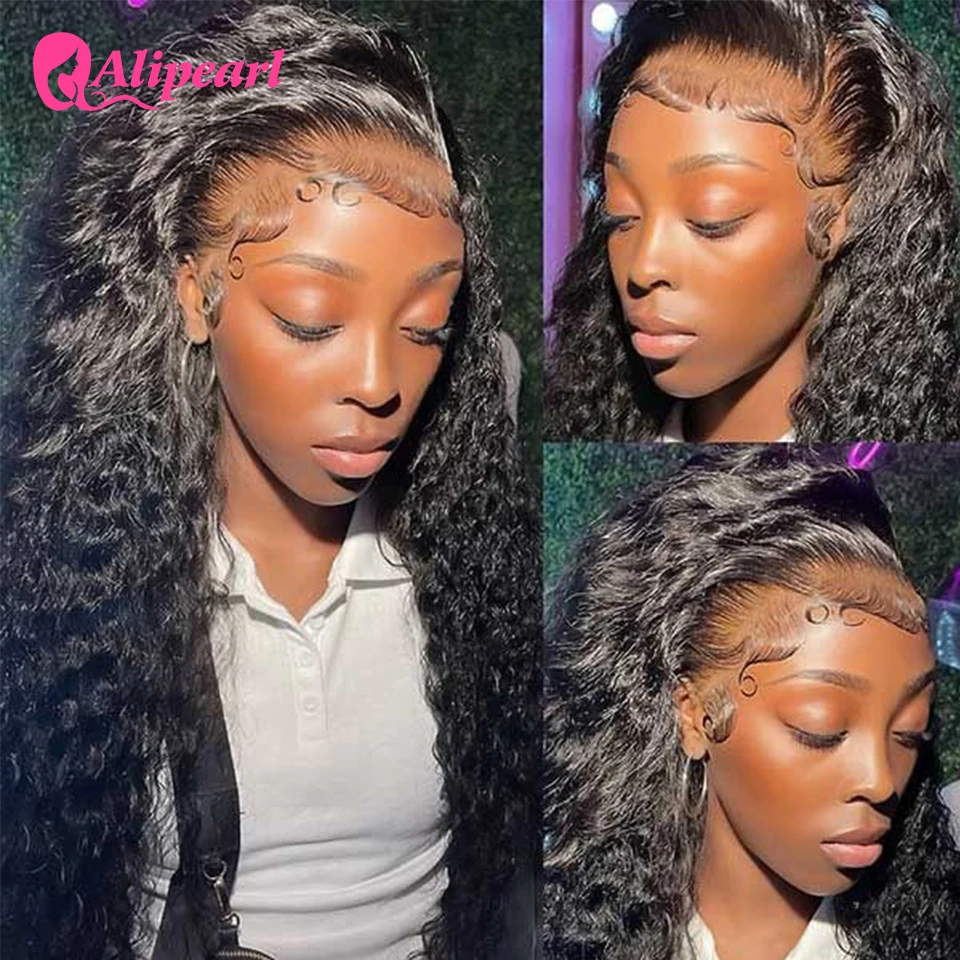 AliPearl Hair Real HD Lace Front Human Hair Wigs Pre Plucked Water Wave 5x5 HD Transparent Lace Wigs Peruvian Hair For Woman 5