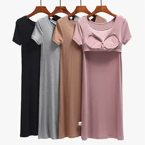 Large size nightgowns women short sleeve o-neck night dress female