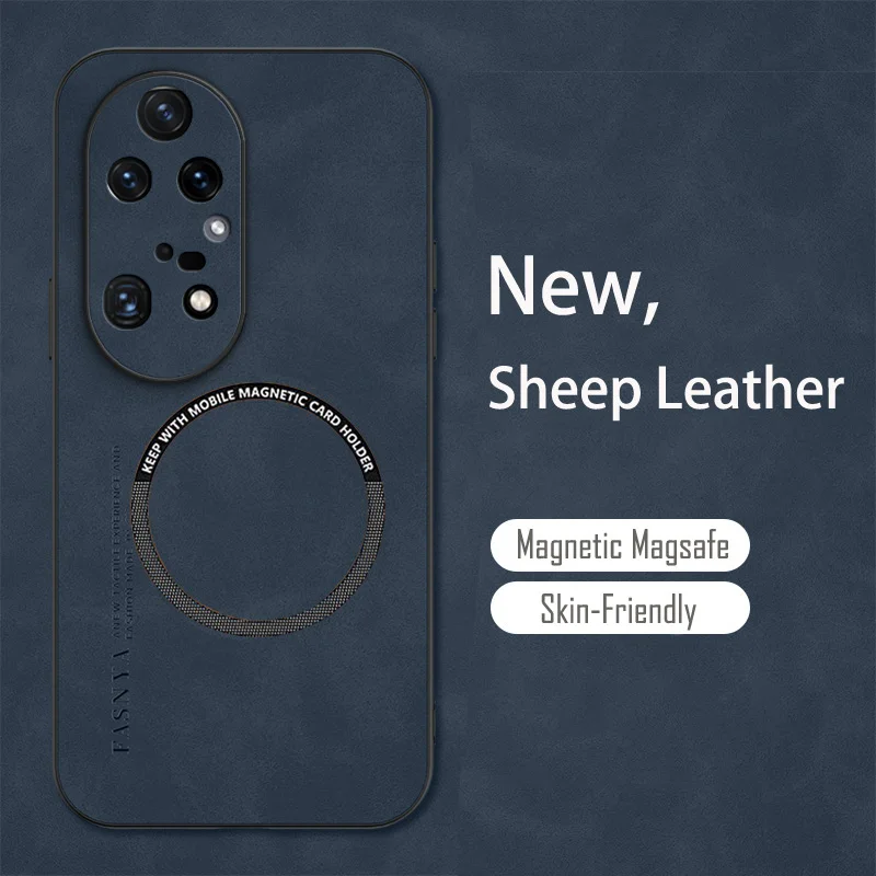 Vintage Sheepskin Magnetic Leather Phone Case Cover with MagSafe Compatibility