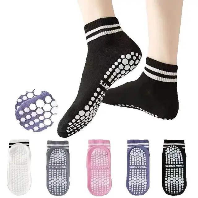 Women's non slip socks with grip, women's yoga non slip stockings suitable for pure ballet and dance exercises