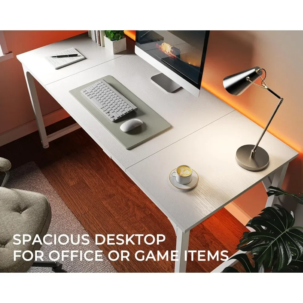 New2025-Computer Desk, 63 Inch Office Desk, Gaming Desk with Storage