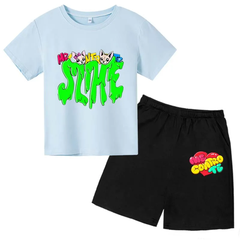 

Girls Summer Casual ME CONTRO TE Print Short Sleeve Suits 3-14 Years Kids T-shirts+pants 2pcs Sets kids clothes boys