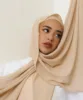 New Instant Hijab Muslim Women Heavy Chiffon Shawl With Elastic Jersey Inner Cap Headwrap 4