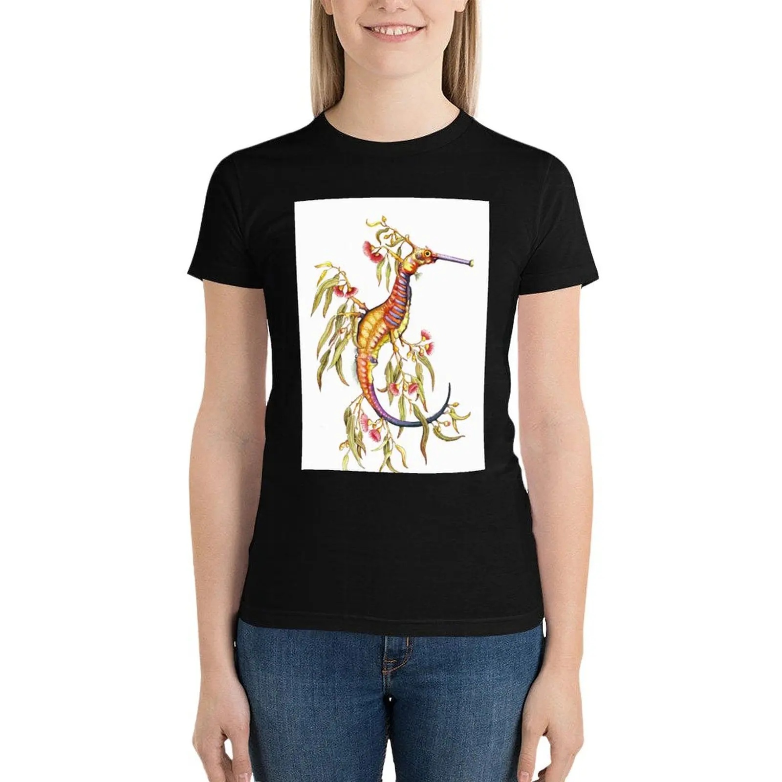 

Футболка женская с цветочным принтом «Weedy Sea Dragon»