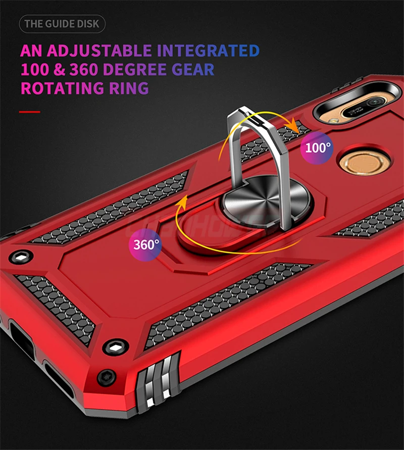 Enhanced Armor Shockproof Silicone Metal Ring Case