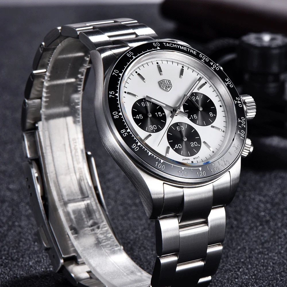 Orologio da uomo ROLLS TIMI 2026 di lusso, orologio al quarzo da uomo alla moda con specchio in zaffiro VK63, cronografo sportivo luminoso, reloj hombre - Image 3