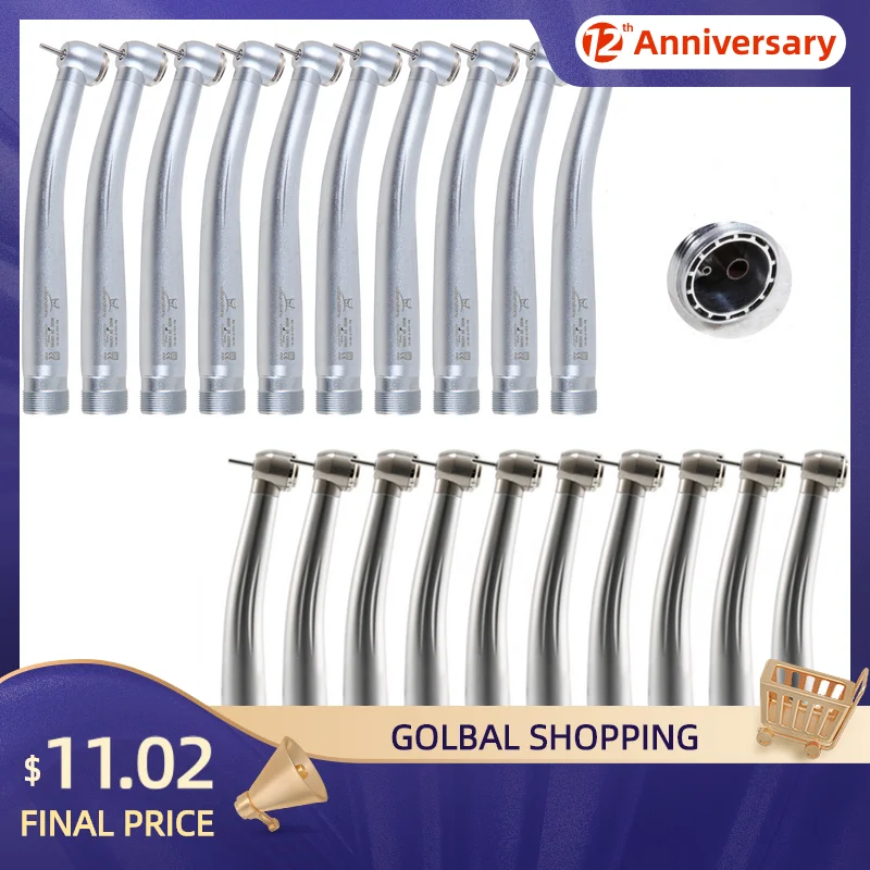 

10Pcs For NSK PANA MAX Dental High Speed Clean Head Handpiece Push Button Turbine 2/4 Holes Yabangbang