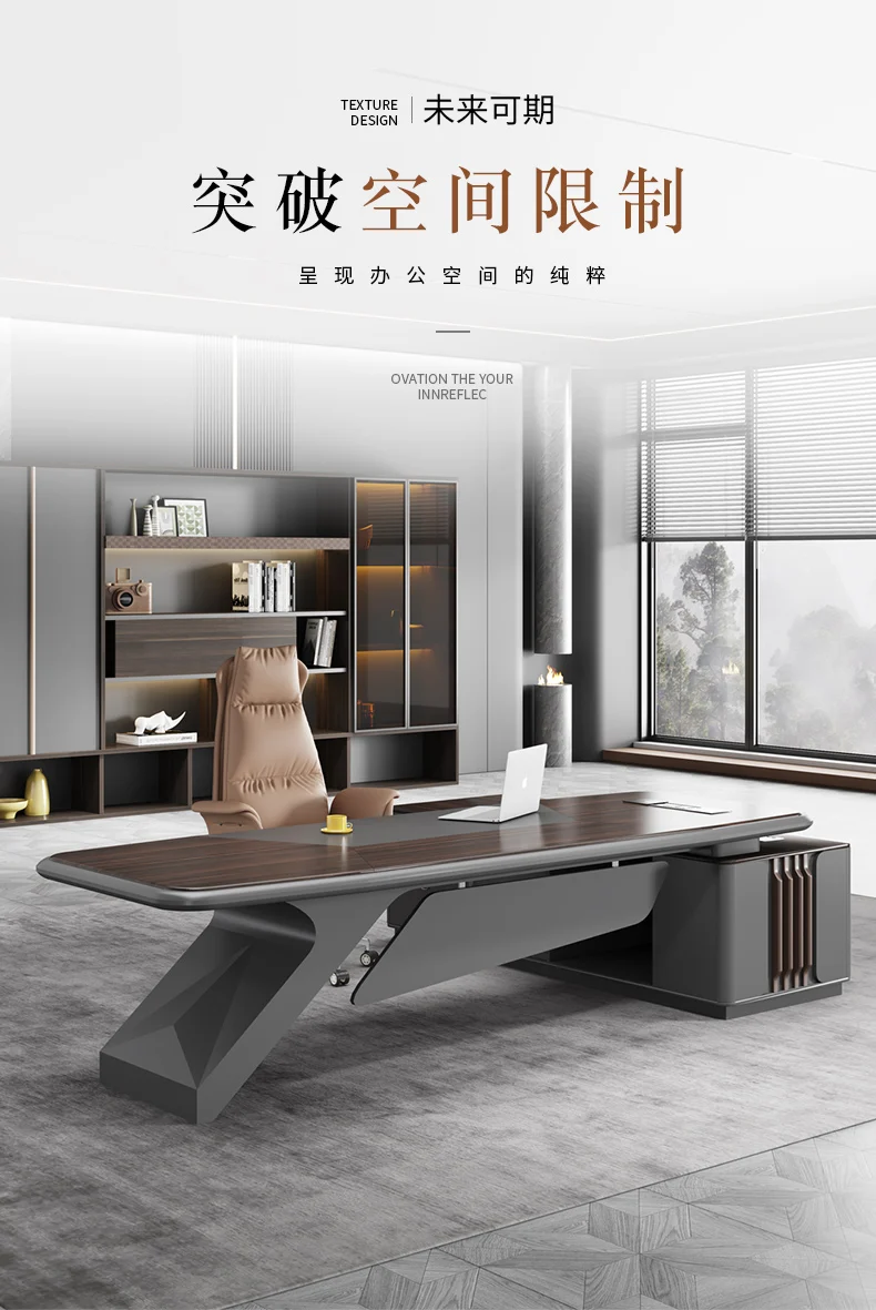 Description Picture 2 of itemDesktops Standing Desk Organizer Reception Drafting Home Office Executive Desk Writing Escritorio Con Cajones Italian Furniture