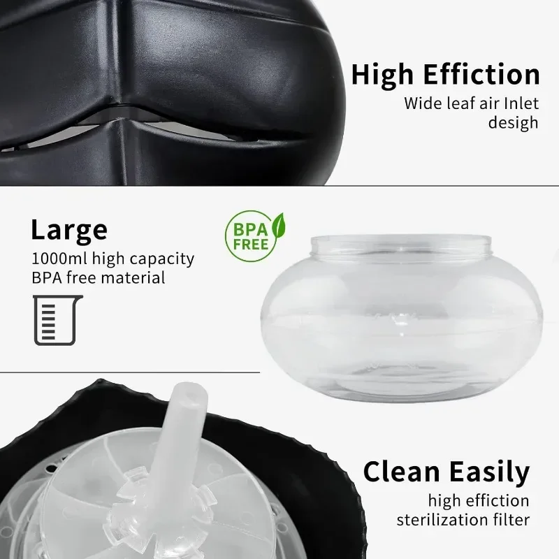 Water-Based Purifier Air Washer, Air Revitalizer & Freshener, Air Fresher with 7 LED Color Changing Light for Rooms (Black) 2