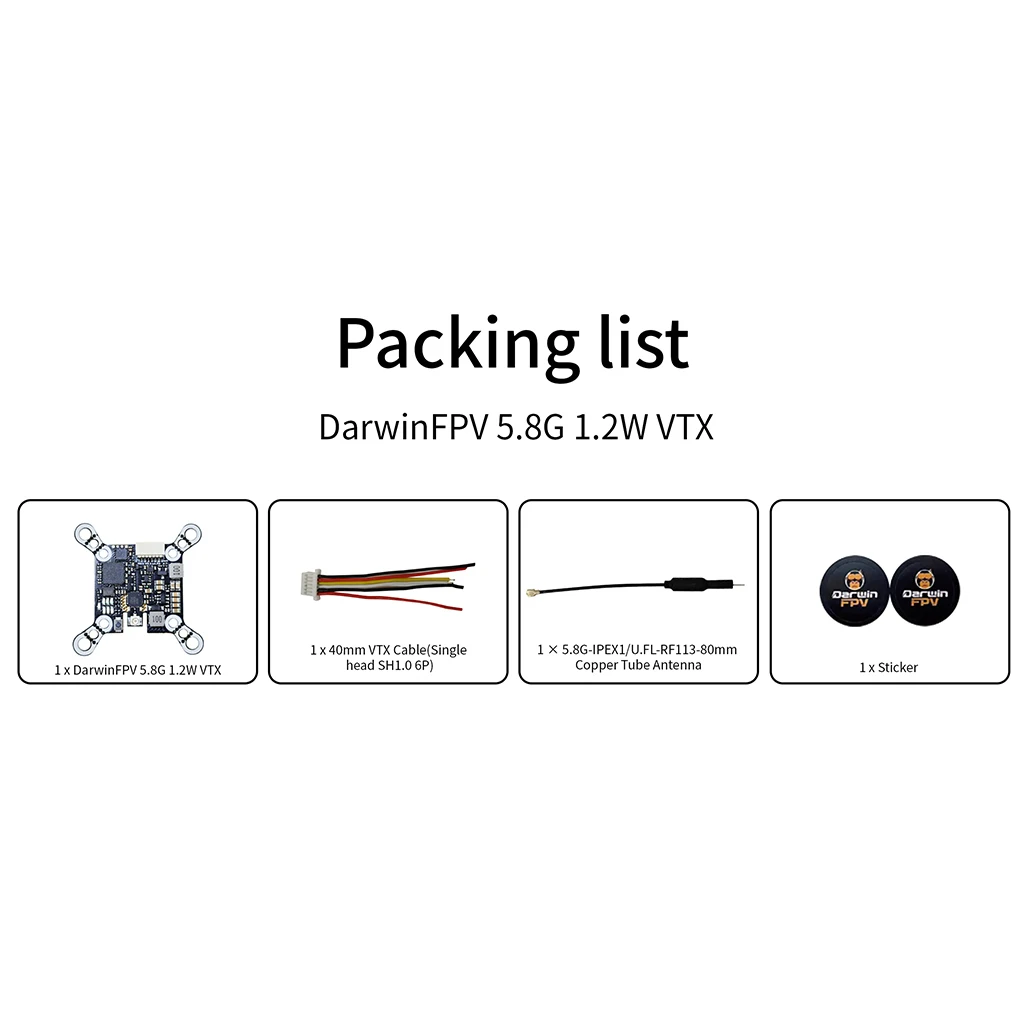 DarwinFPV 5,8G 40CH 1200mW Umschaltbarer Videosender 1,2W VTX Für Baby Ape / Pro / V2 FPV Quadcopter Für FPV Drohnen DIY – Detail 11