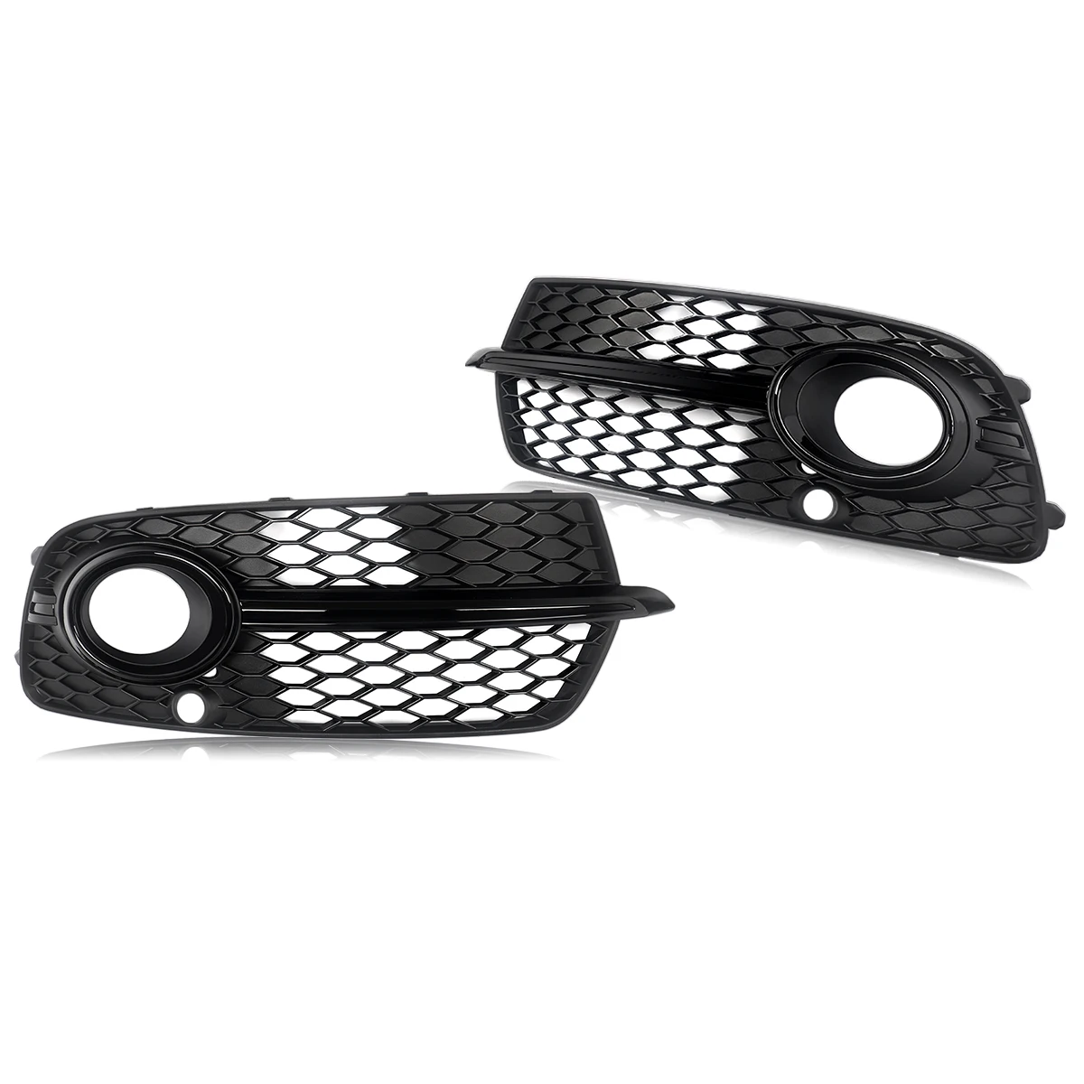 For 2013-17 Audi SQ5 Q5 S-Line Front Bumper Fog Light Grille Cover with Black Trim