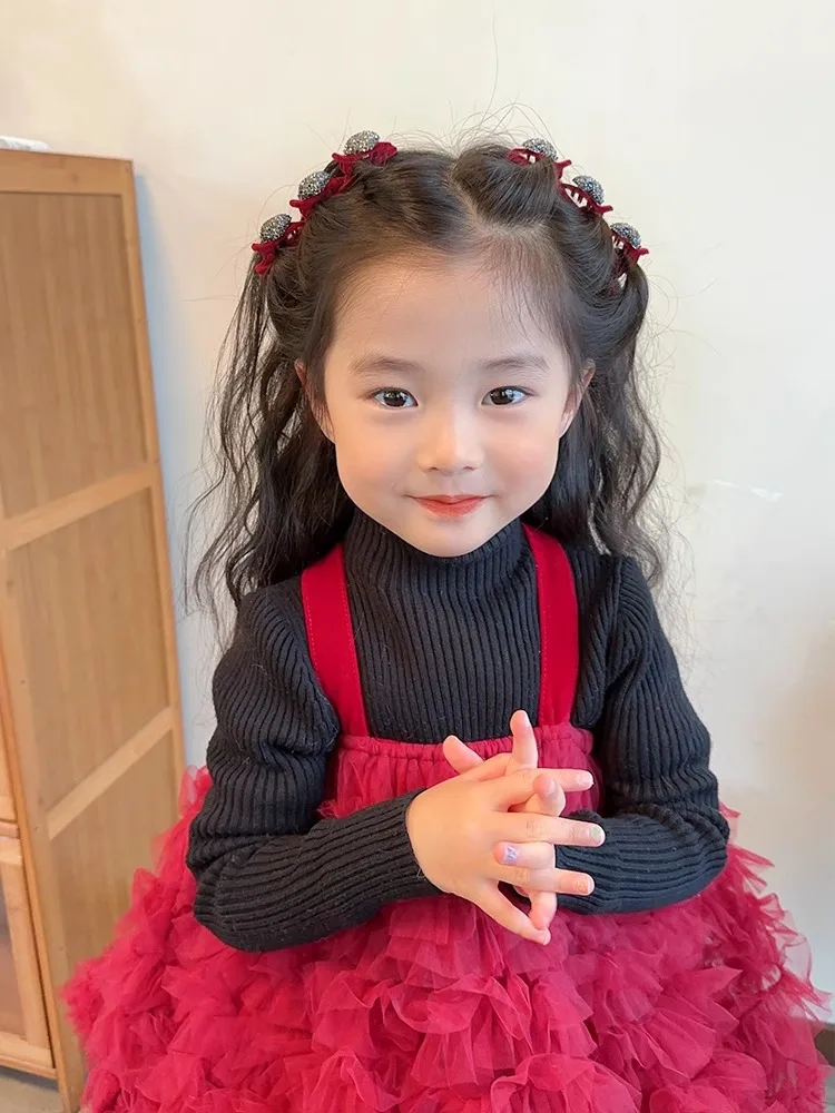 Children's New Year's hairpin forehead bangs love braided Baby headdress headwear Girls kids Women Hair Accessories