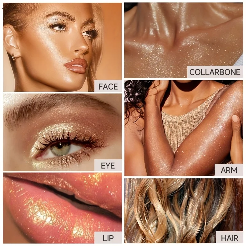 Multi-Tone Fairy Glow: Iridescent Highlighter Wand for Face & Body – Blue, Purple, White Bronzing Shimmer 5