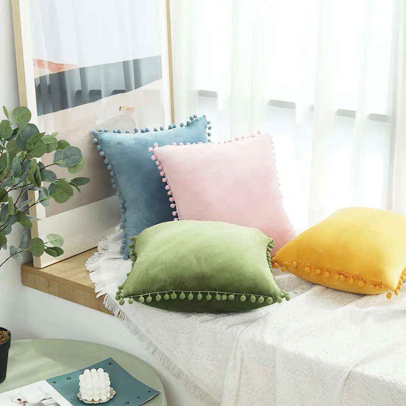 

Velvet Soft Cushion Cover Decorative Pillowcase Soft Solid Colors Luxury Living Room Sofa Seat Home decoration