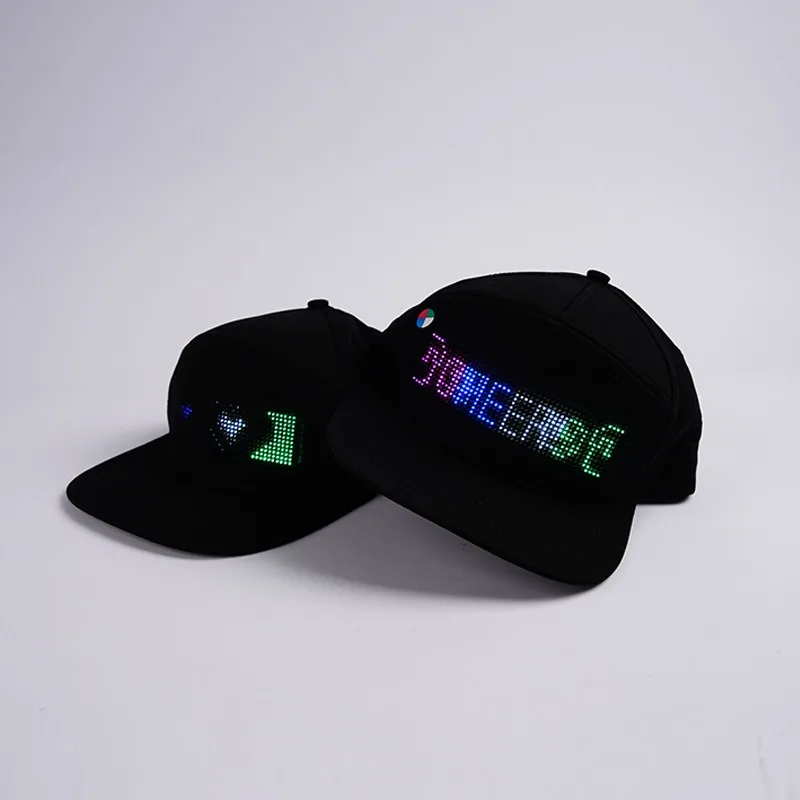 New App Bluetooth Hat Party Evening Party Glowing Hat Dazzling Atmosphere Hat led Night Running Safety Hat Shade Hat