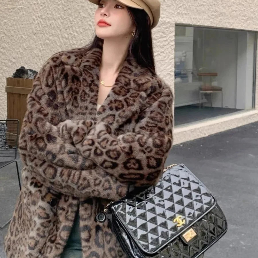 Formal Dressesy2KSenior Sense Slim Suit  2024 New Minority Leopard Print Western Clothing Coat Women'