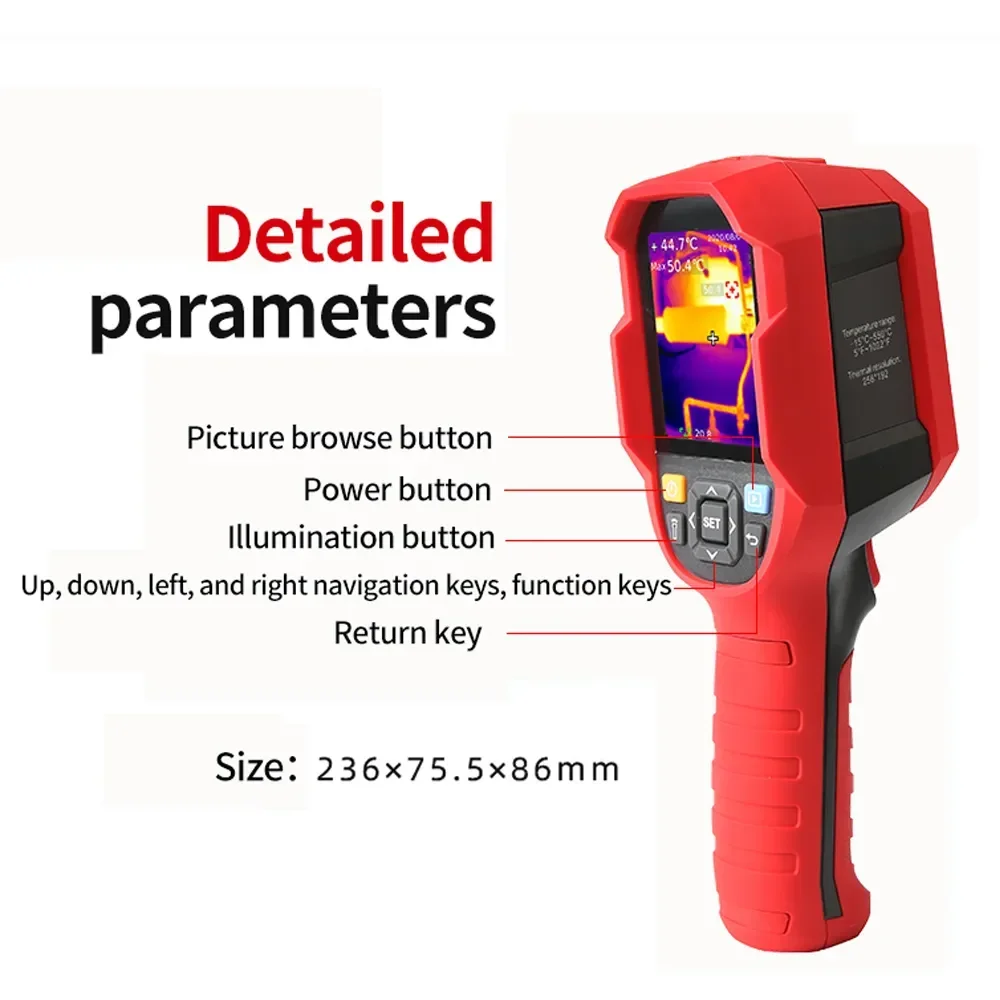 Resolution 256 x 192 Infrared Thermal Imager UNI-T UTi260B Handheld Thermal Camera Infrared Thermometer (Including Battery)
