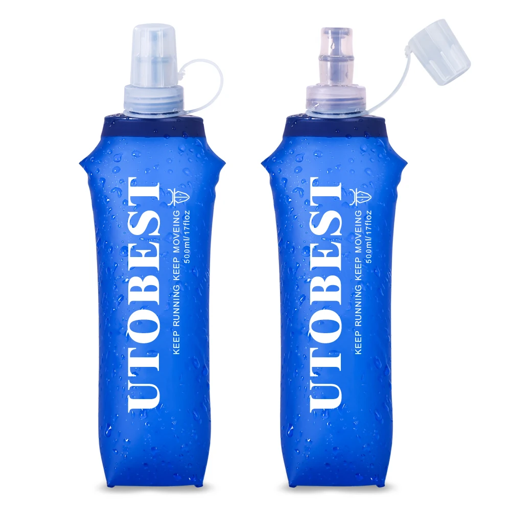 Portable Water Bottle UTOBEST Soft Flask Running Collapsible Water Bottles BPA PVC Free