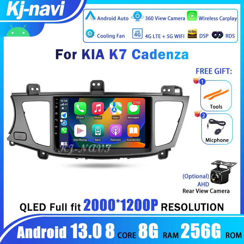 

Car Radio For KIA K7 Cadenza 2009-2013 Android 13 Carplay Multimedia Player GPS Navigation Autoradio Stereo 2 Din Tape Recorder