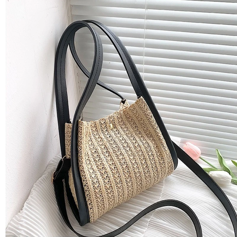 Ladies Fashion Summer Straw Crossbody Bag Women Casual Holiday Shopping