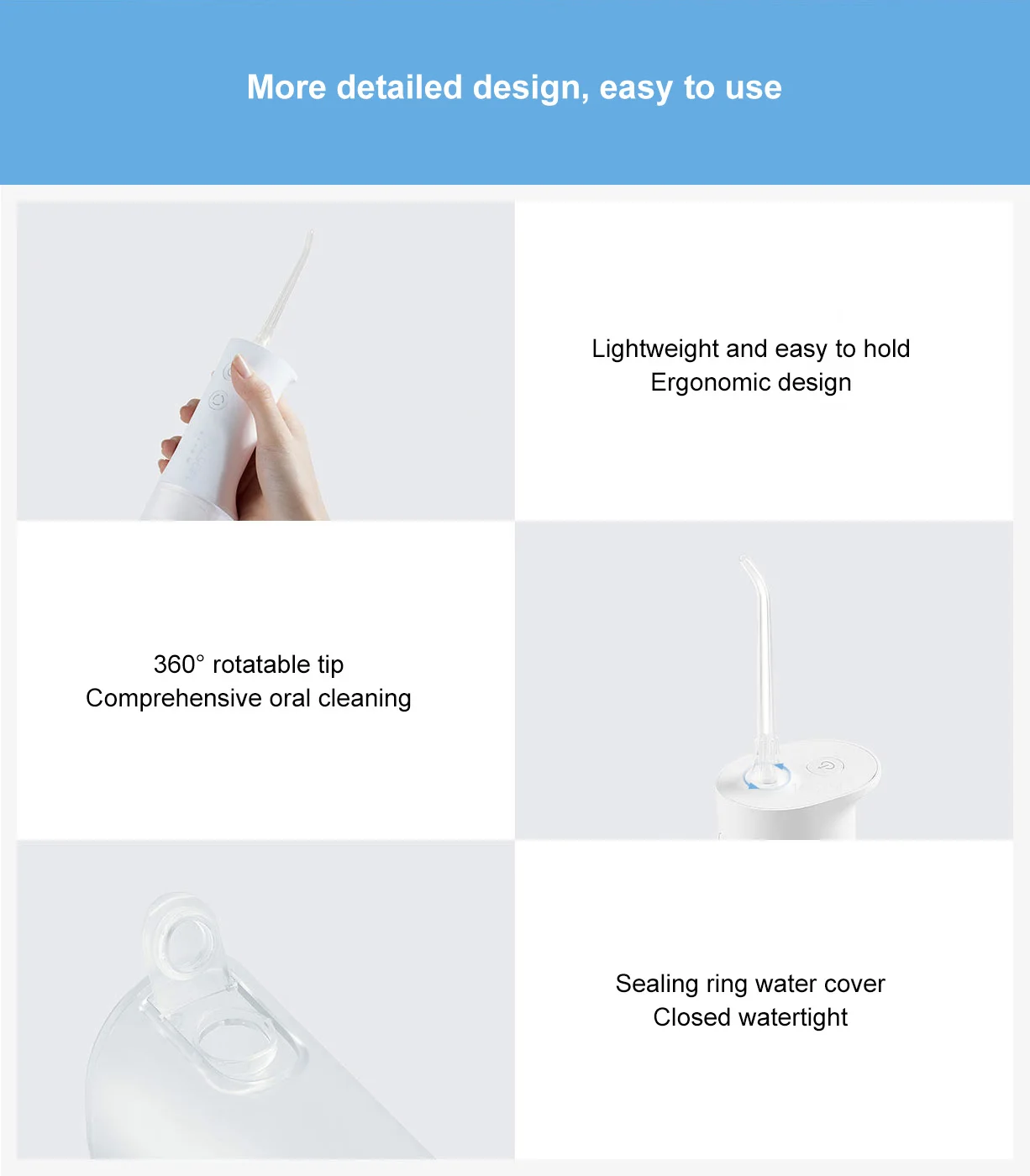 Original Xiaomi Mijia Portable Oral Irrigator Rechargeable Teeth whitening water flosser waterpulse 200ml 4 model USB 1400/min