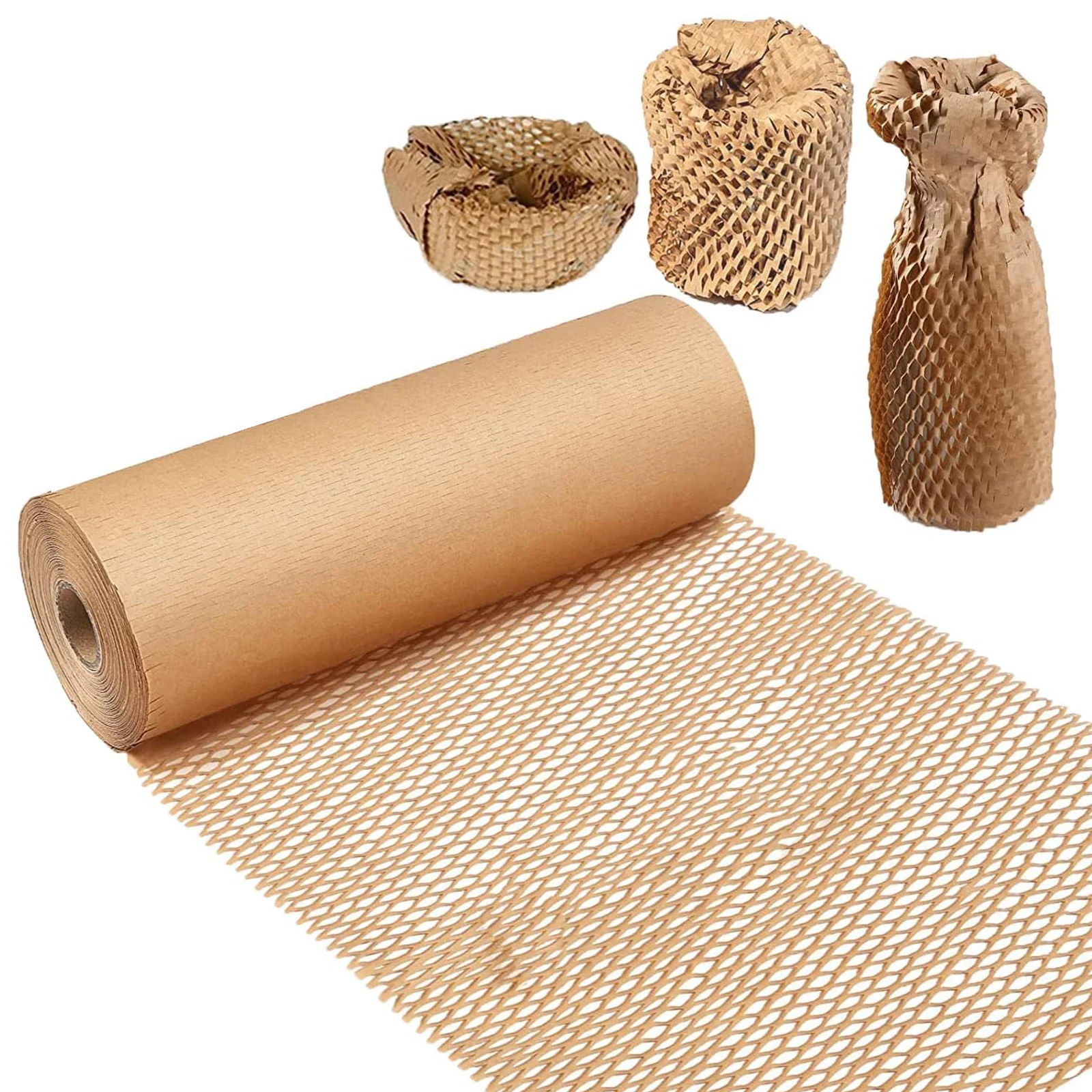 

Honeycomb wrapping paper,30cm wide x 100m long buffer packaging for product and gift wrapping paper.Recyclable, degradable.
